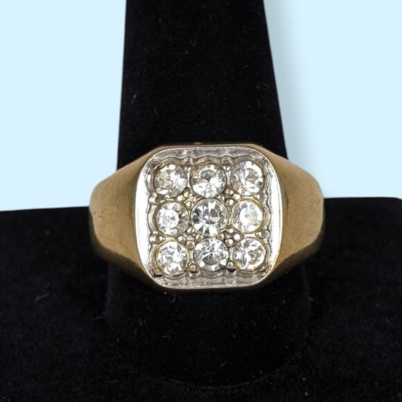 V. Uncas 18K HGE Rhinestone Ring - Picture 4 of 8
